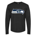 Men's Seattle Seahawks Long sleeves Cotton Blend T-Shirt - Black