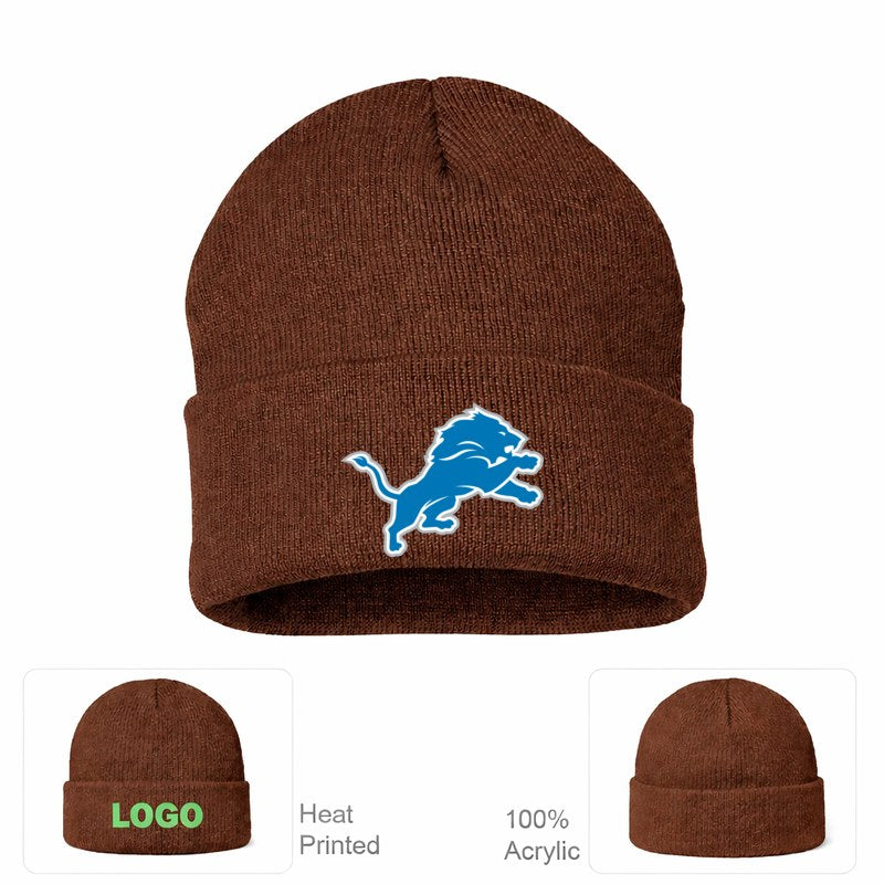 Detroit Lions Brown Beanie Hat
