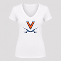 Women's Virginia Cavaliers V Neck T-Shirt in white