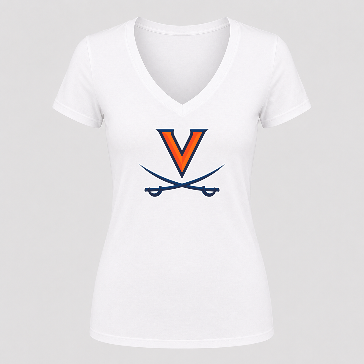 Women's Virginia Cavaliers V Neck T-Shirt in white