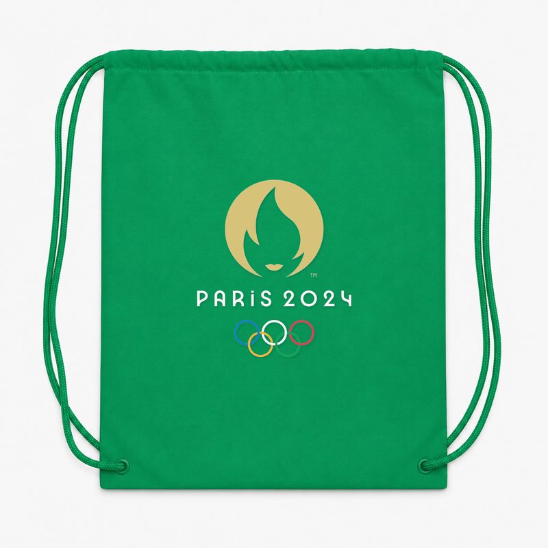 Olympics 2024 Paris White Drawstring Bag - Green
