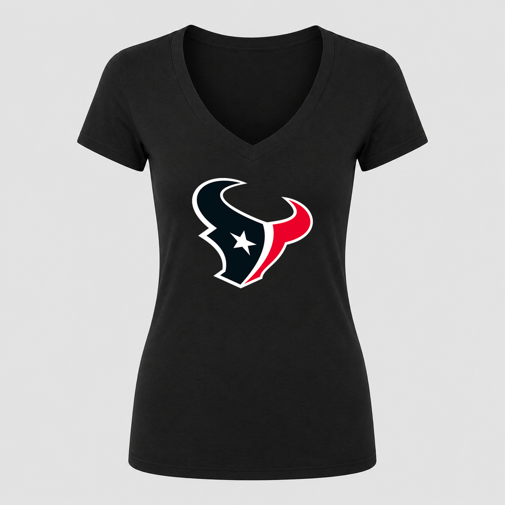 Women's Houston Texans V Neck T-Shirt in black