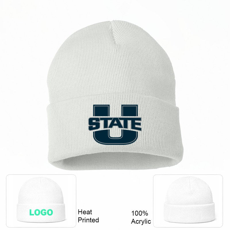 Utah State Aggies White Beanie Hat