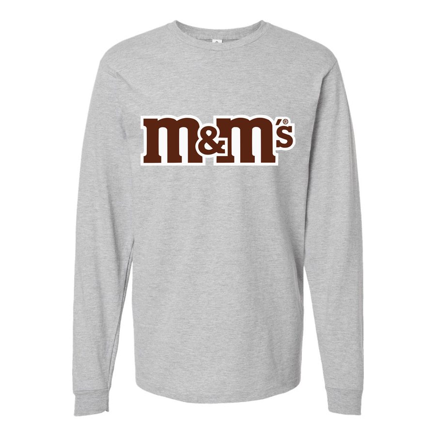 Men's MMs-Logo-food-1536x864 Long sleeves Cotton Blend T-Shirt - Gray