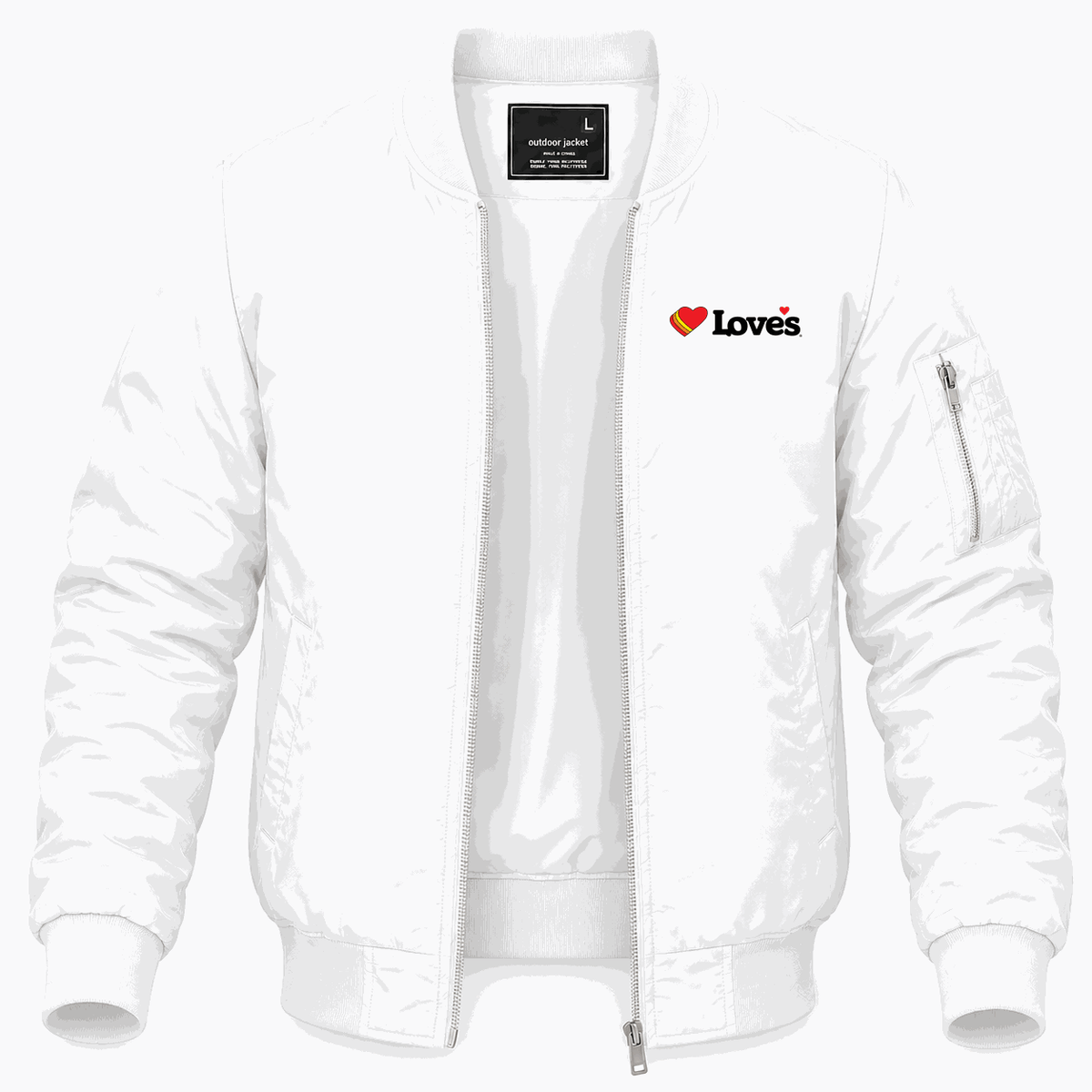 Men's Love's Travel Stops Lightweight Bomber Jacket - White
