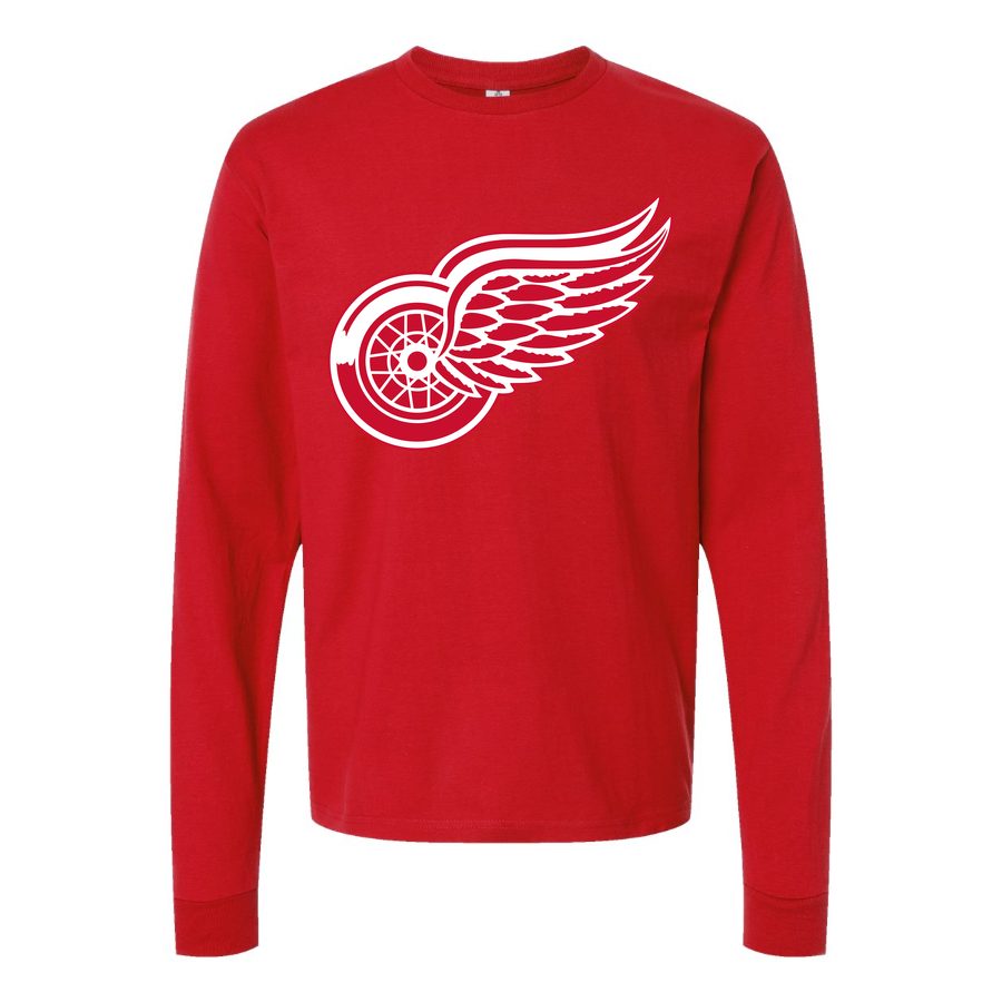 Men's Detroit Red Wings Long sleeves Cotton Blend T-Shirt - Red