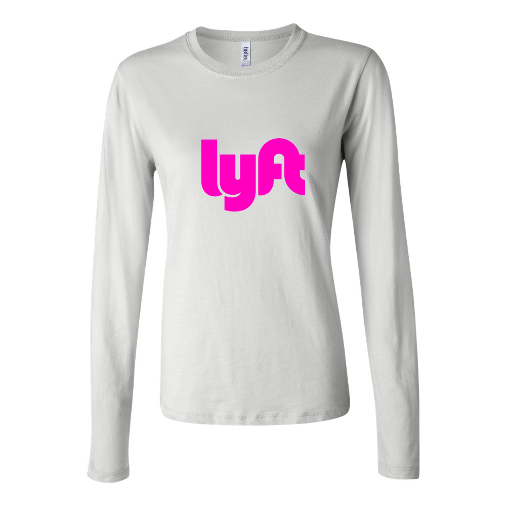 Women's Lyft pink Long Sleeve T-Shirt - White