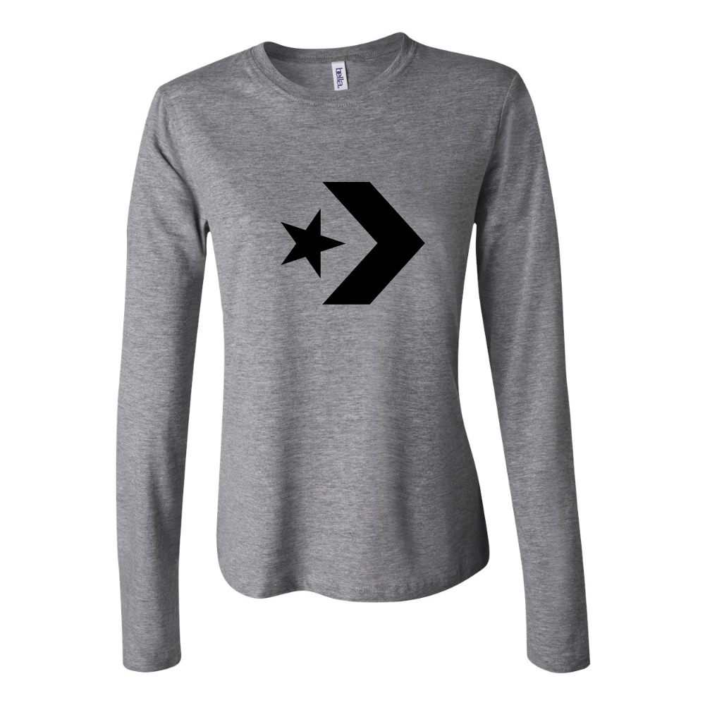 Women's Converse logo 1536x864 Long Sleeve T-Shirt - Gray