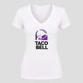 Women's Taco Bell V Neck T-Shirt in white