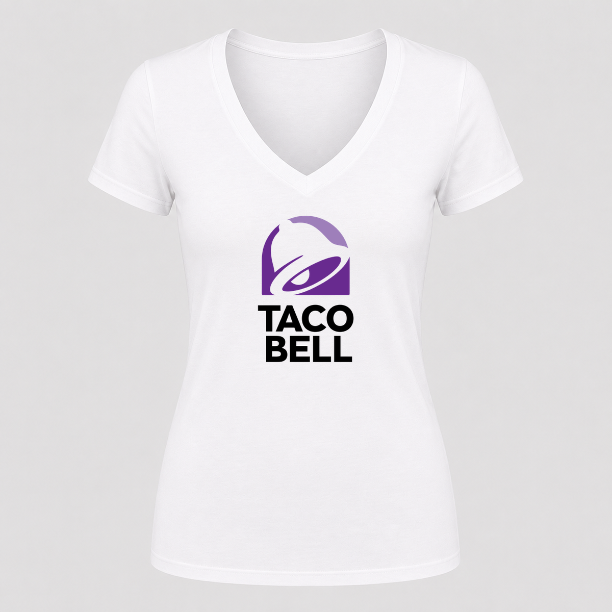 Women's Taco Bell V Neck T-Shirt in white