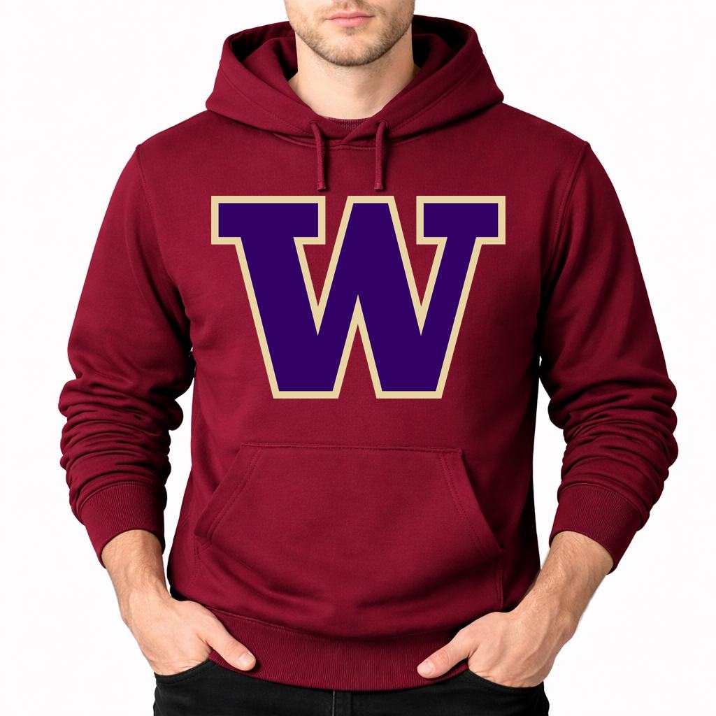 Men's Washington Huskies Pullover Hoodie - Burgundy