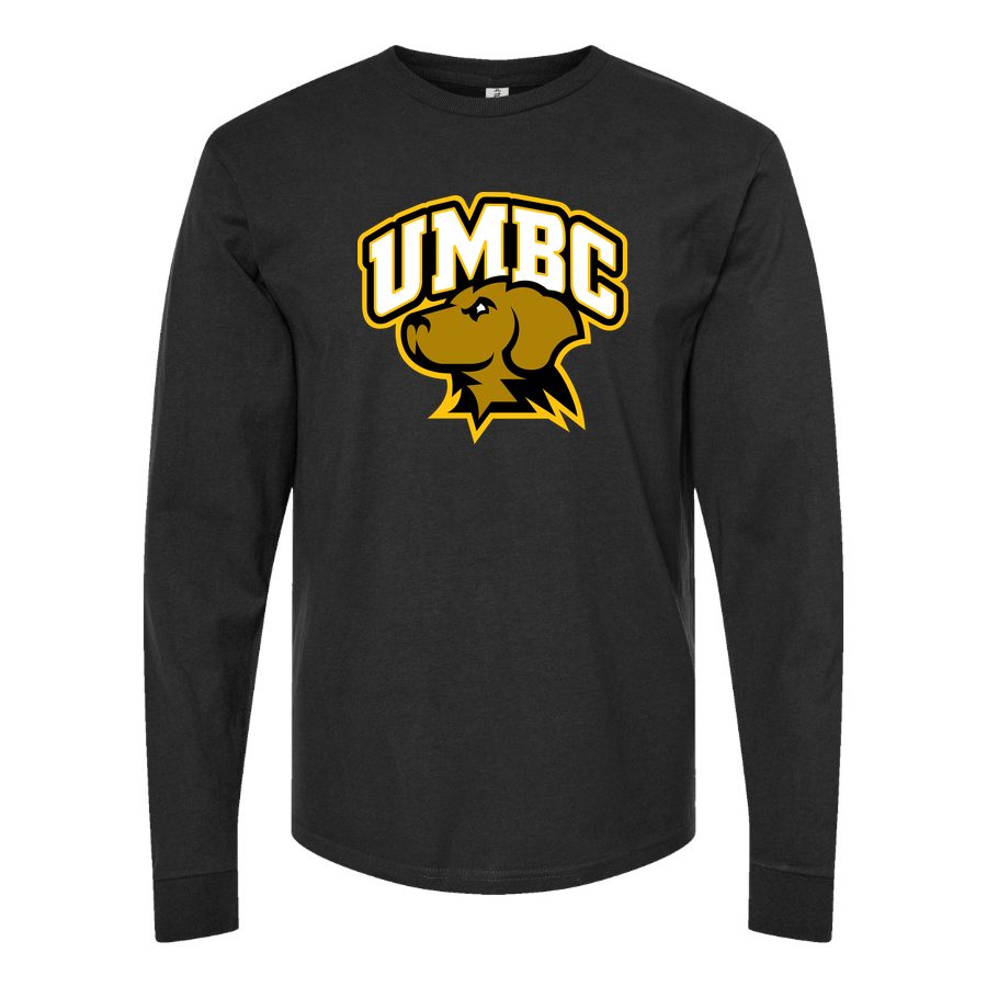 Men's UMBC Retrievers Logo Long sleeves Cotton Blend T-Shirt - Black