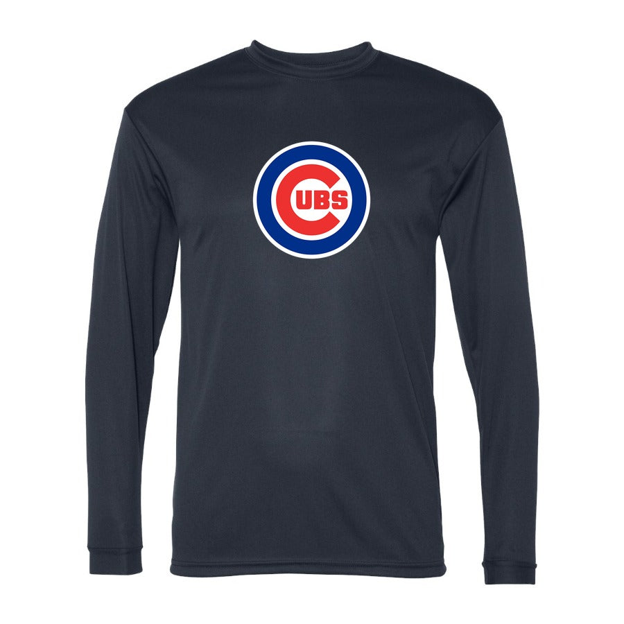 Men's Chicago Cubs Polyester Long Sleeve T-Shirt - Navy