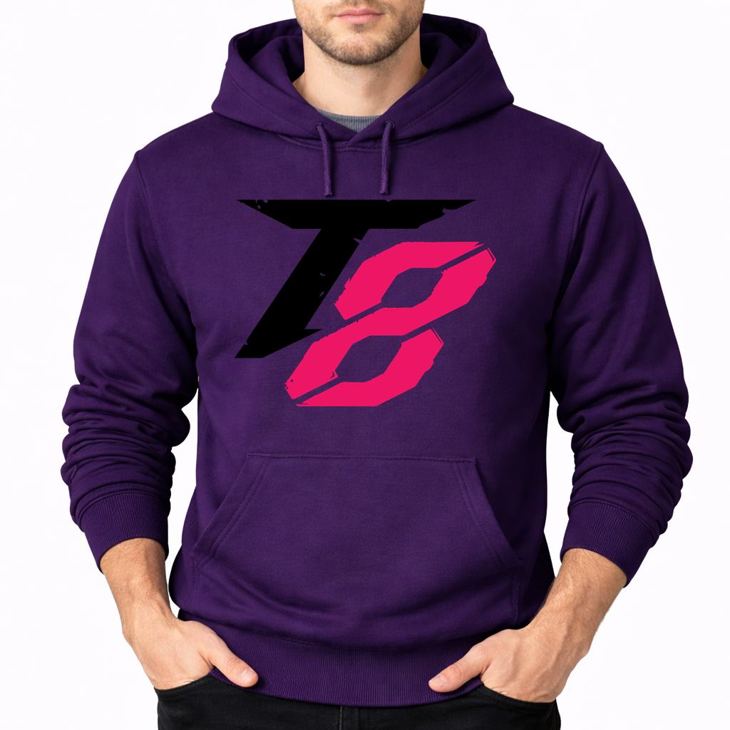 Men's Tekken 8 Black Logo Pullover Hoodie - Purple