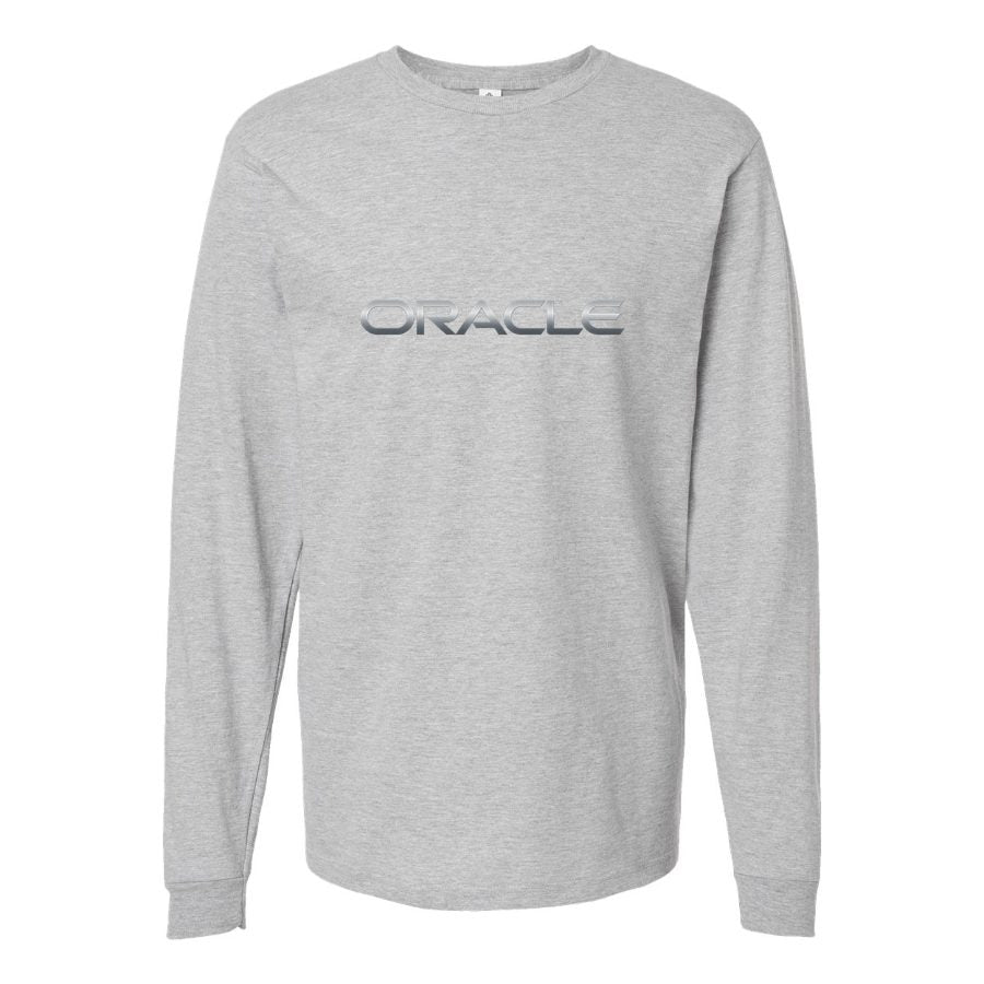 Men's Oracle Long sleeves Cotton Blend T-Shirt - Gray