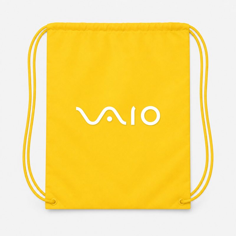 Sony Vaio Curvy White Drawstring Bag - Yellow