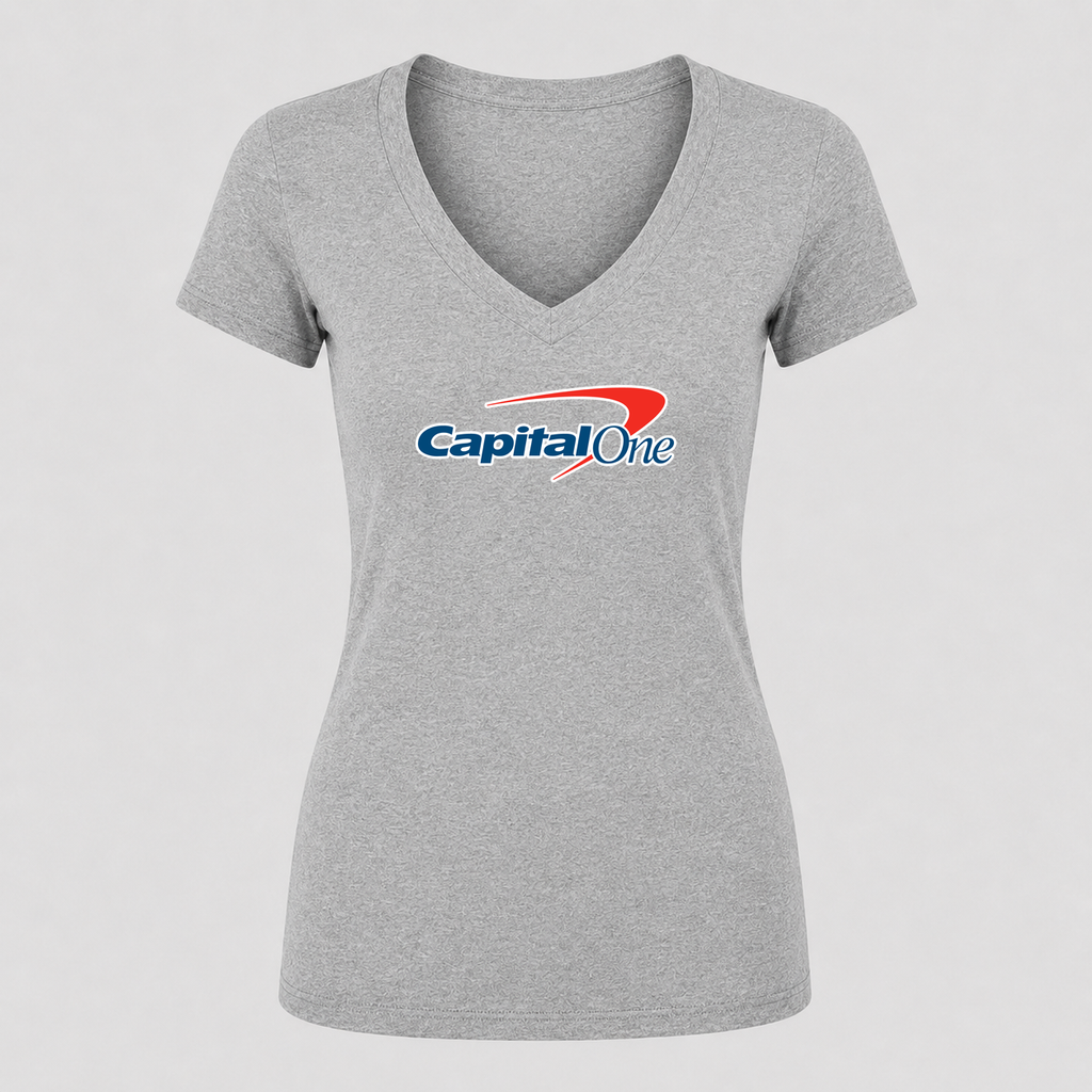 Women's Capital One V Neck T-Shirt in gray