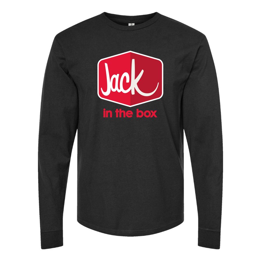 Men's Jack in the Box Long sleeves Cotton Blend T-Shirt - Black