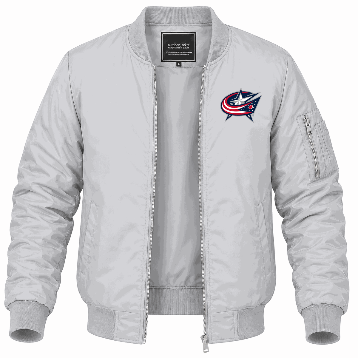 Men's Columbus Blue Jackets Lightweight Bomber Jacket - Gray