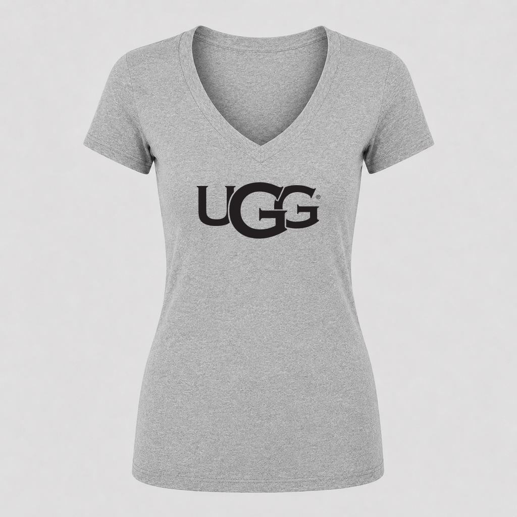 Women's UGG V Neck T-Shirt in gray
