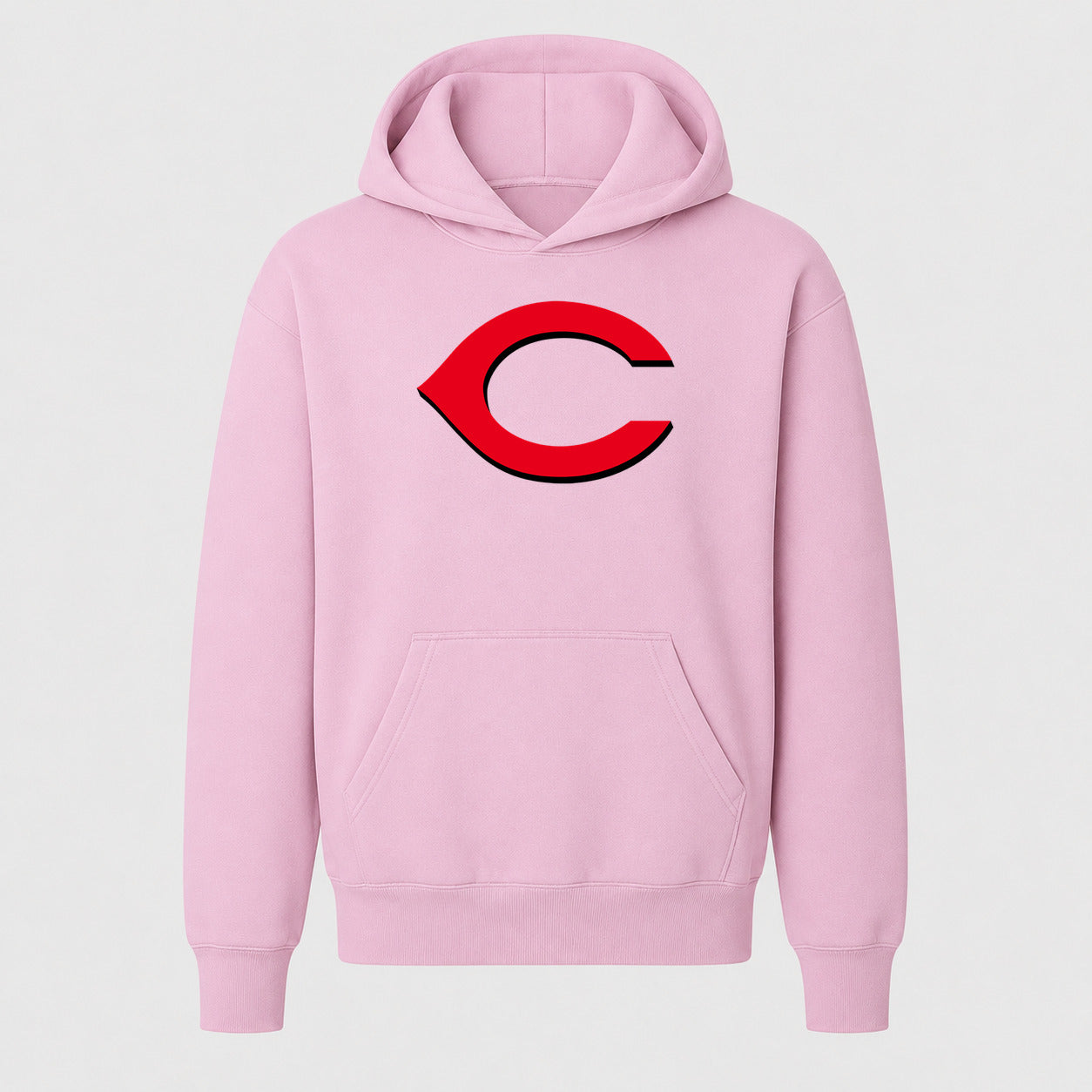 Youth Cincinnati Reds Pullover Hoodie - Light Pink