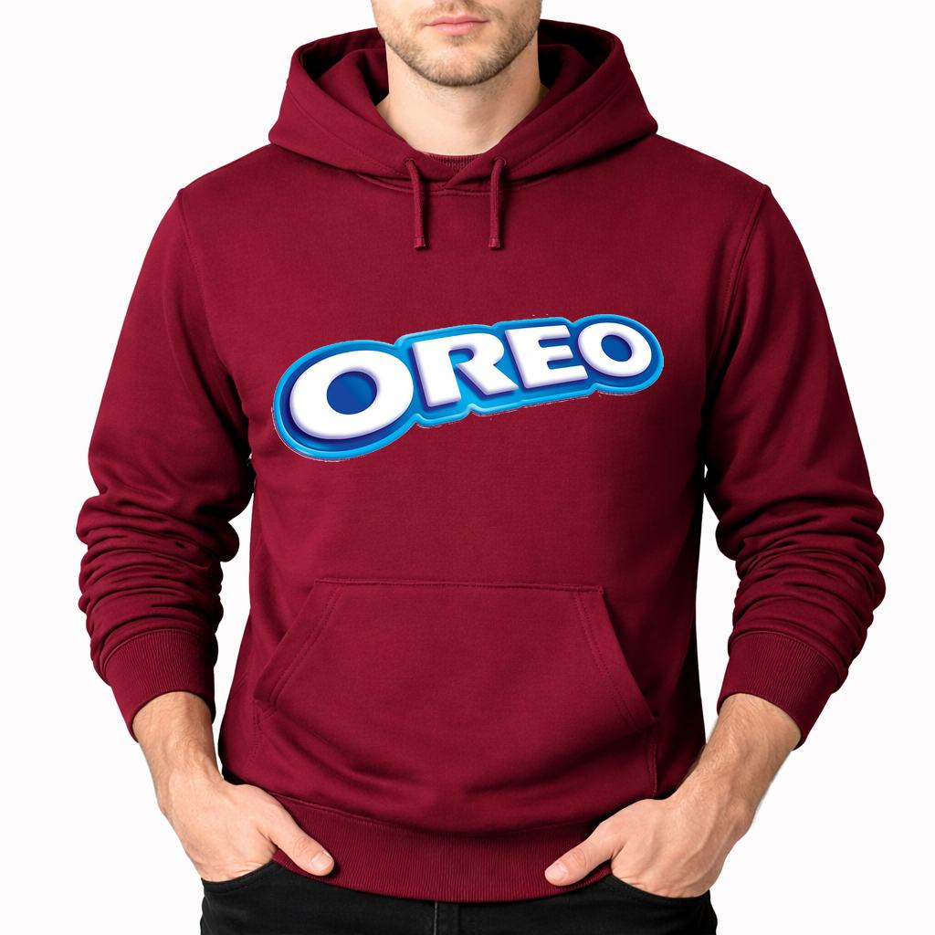 Men's Oreo Food Pullover Hoodie - Burgundy