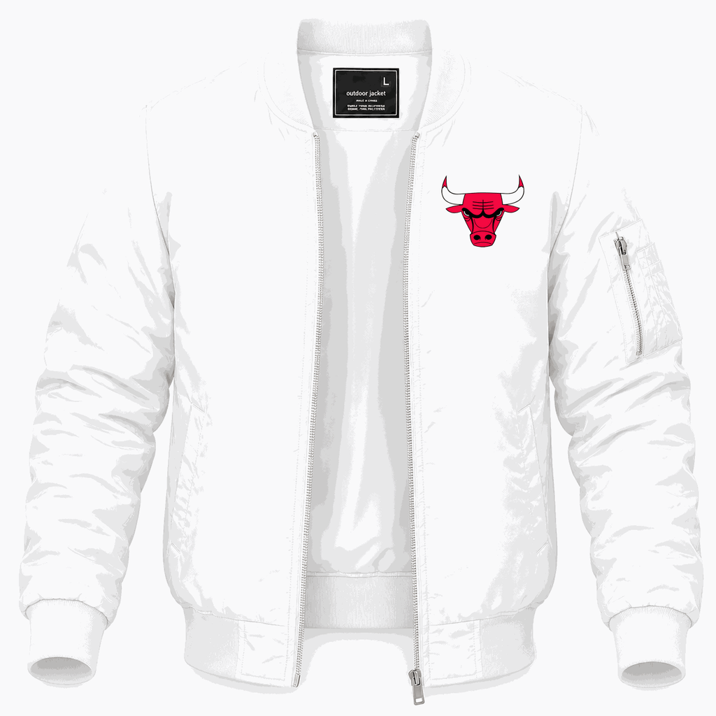 Men's Chicago Bulls Lightweight Bomber Jacket - White
