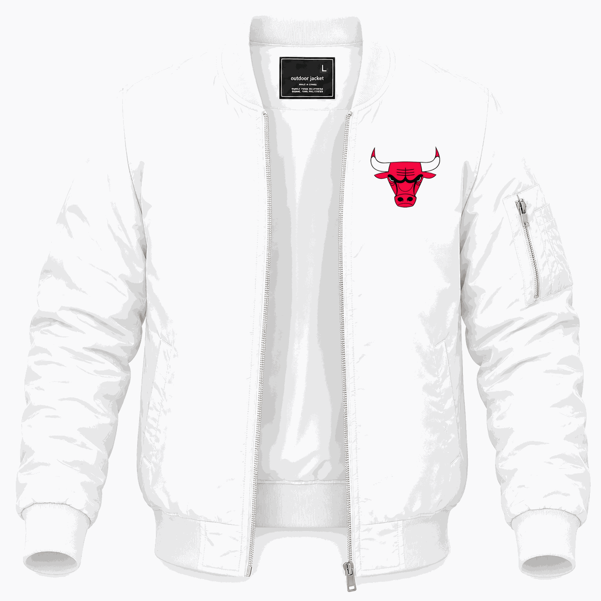 Men's Chicago Bulls Lightweight Bomber Jacket - White