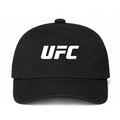 UFC White Logo Black Dad Baseball Cap Hat