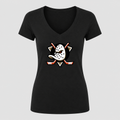 Women's Anaheim Ducks V Neck T-Shirt in black