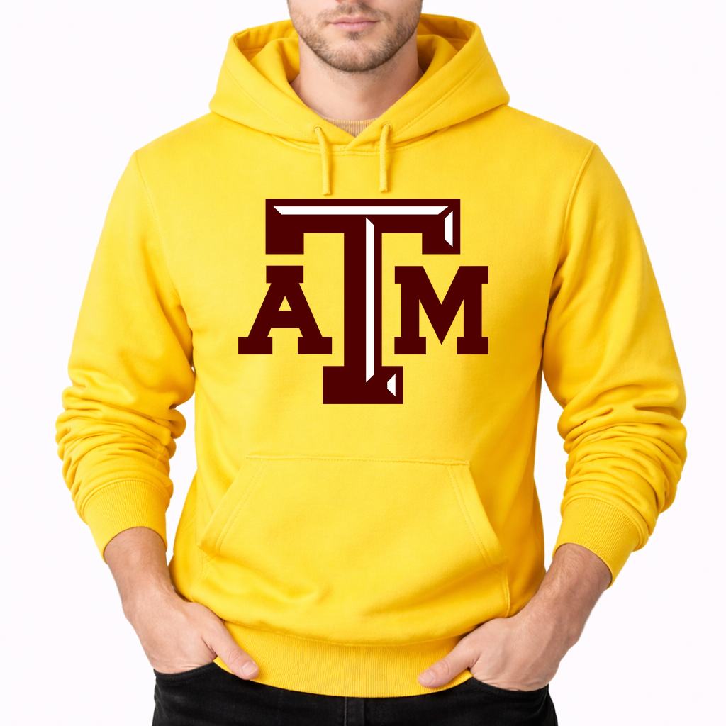 Men's texas-am-university--png-Transparent Pullover Hoodie - Yellow
