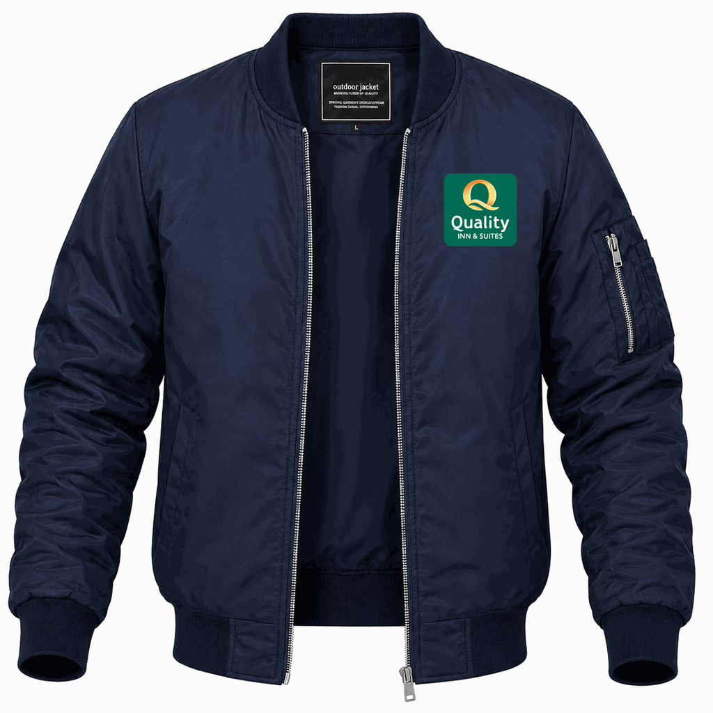 Men's Quality Inn & Suites Lightweight Bomber Jacket - Navy