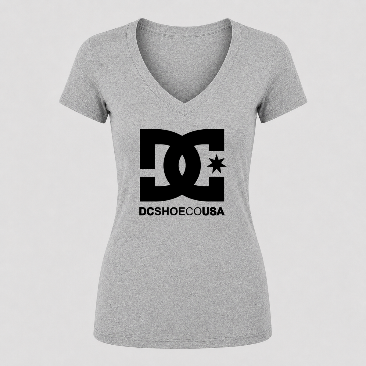 Women's DC V Neck T-Shirt in gray