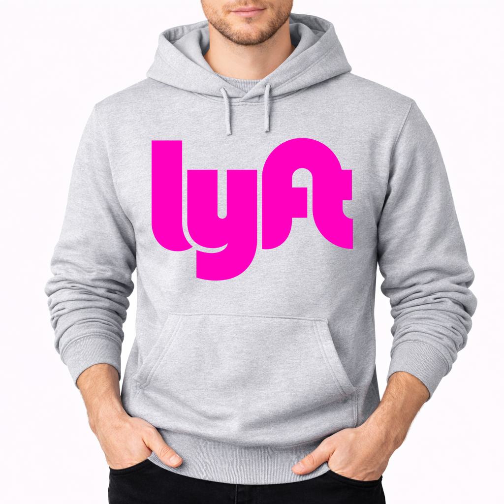 Men's Lyft Pink Pullover Hoodie - Gray