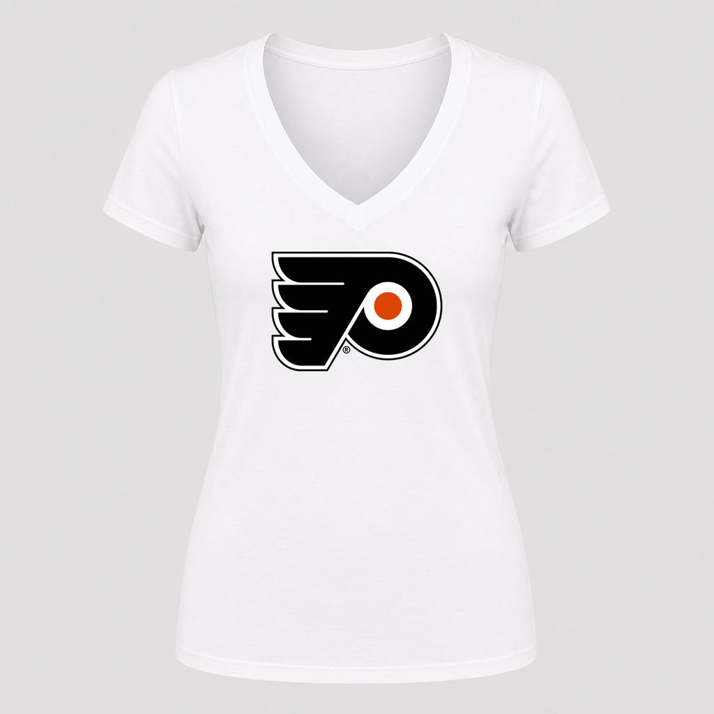 Women's Philadelphia Flyers V Neck T-Shirt in white