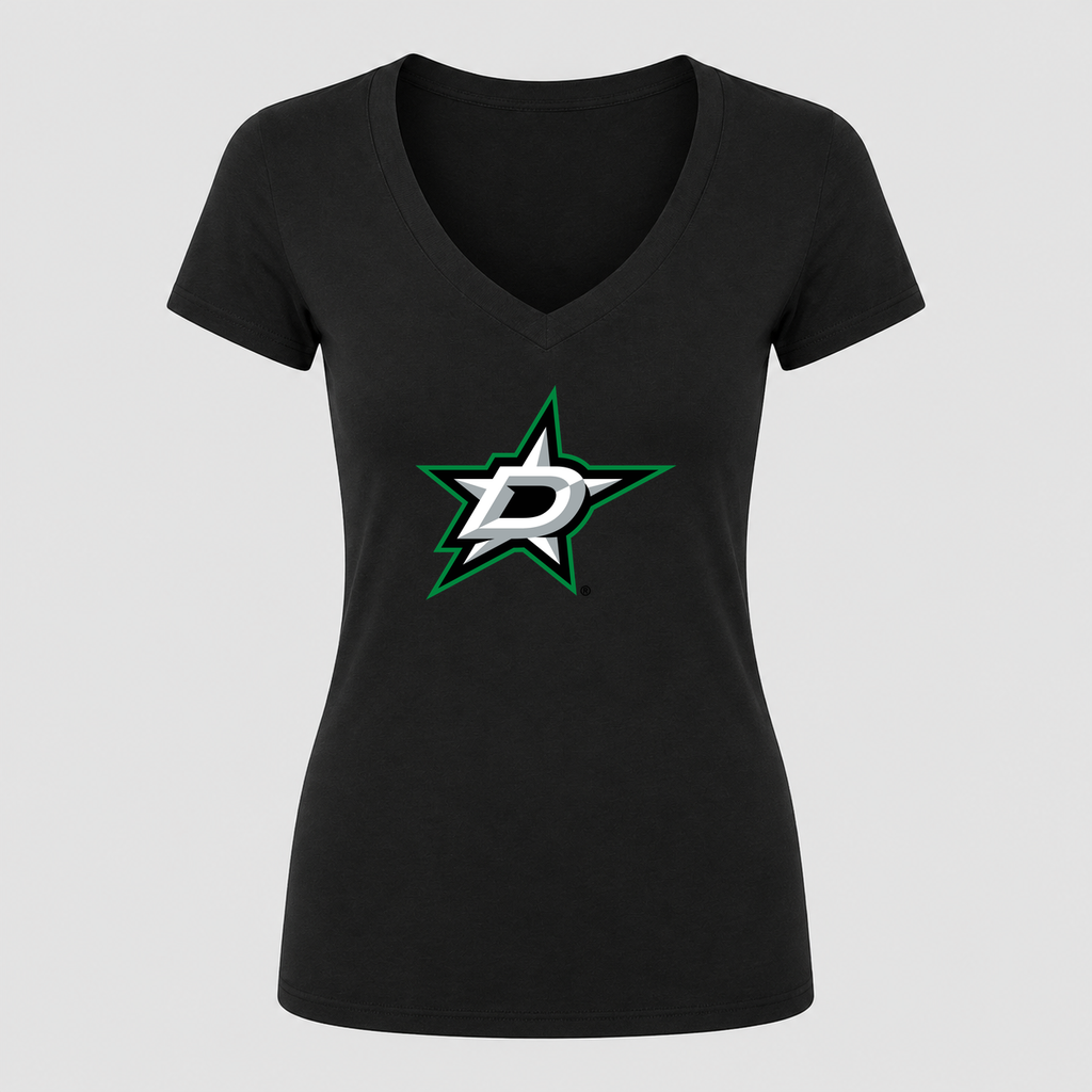 Women's Dallas Stars V Neck T-Shirt in black