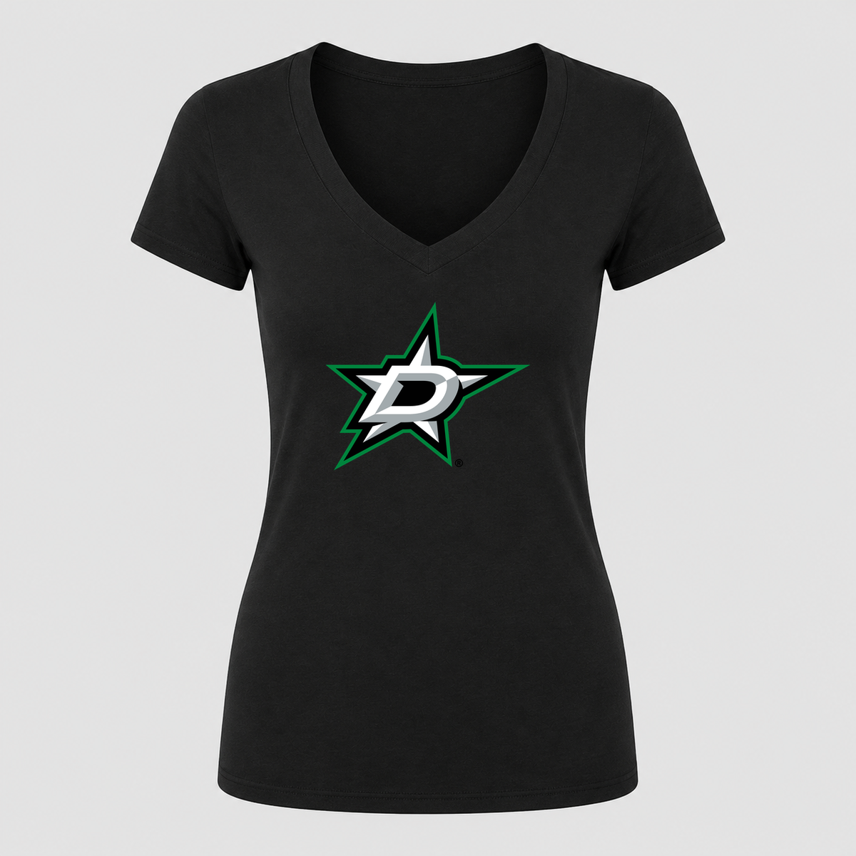 Women's Dallas Stars V Neck T-Shirt in black