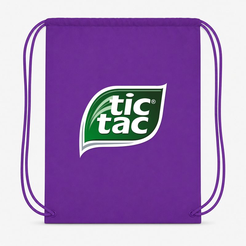 Tic Tac PNG1 Drawstring Bag - Purple
