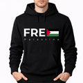 Men's Palestine White Pullover Hoodie - Black