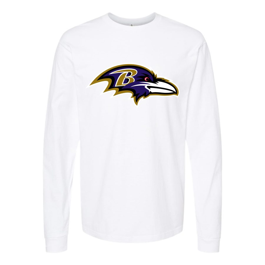 Men's Baltimore Ravens Long sleeves Cotton Blend T-Shirt - White