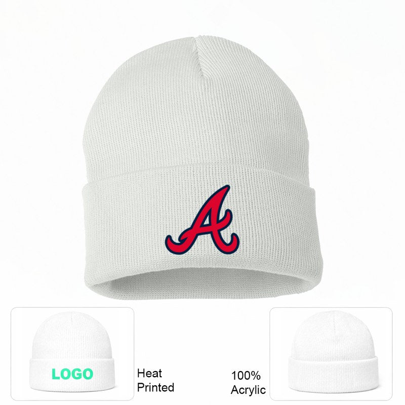 Atlanta Braves Beanie Hat - White