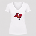 Women's Tampa Bay Buccaneers V Neck T-Shirt in white