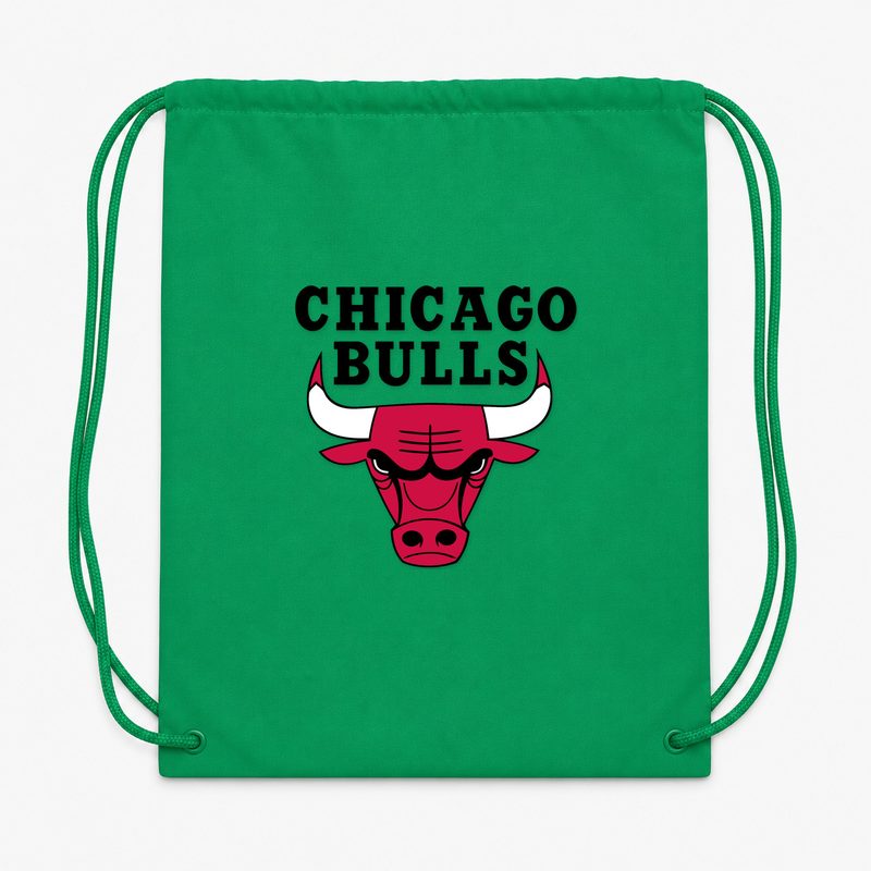 Chicago Bulls Black Drawstring Bag - Green