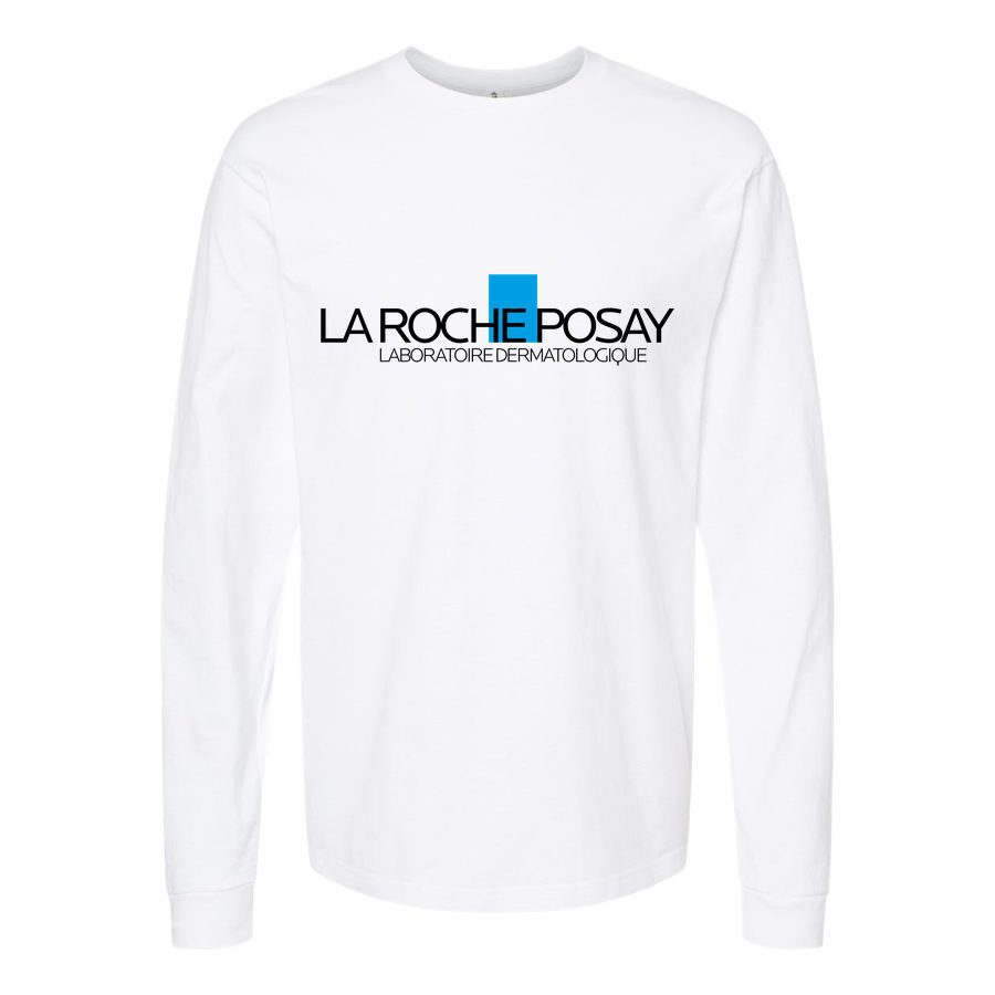 Men's La-Roche-Posay-Logo-1536x864 Long sleeves Cotton Blend T-Shirt - White