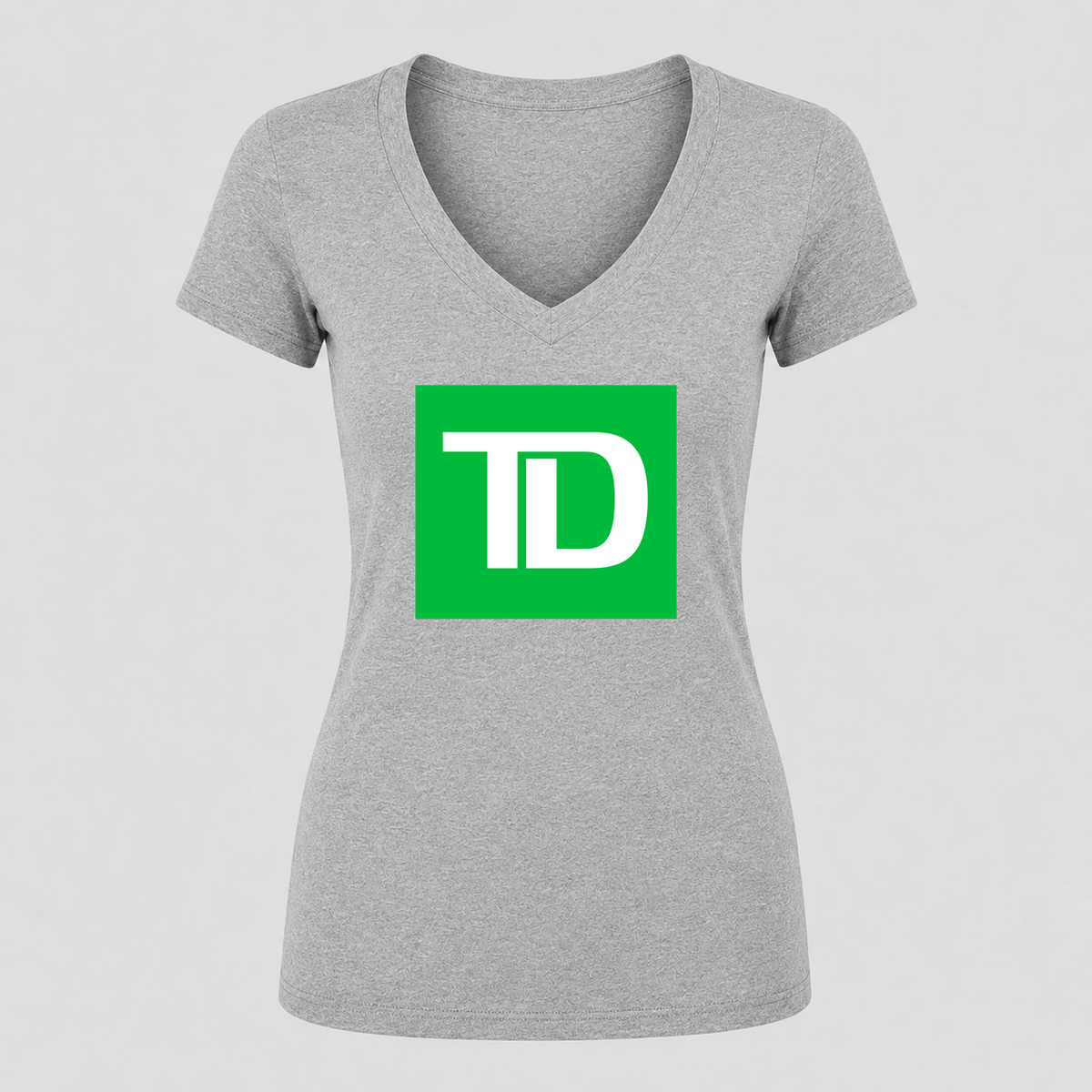 Women's TD Bank V Neck T-Shirt in gray