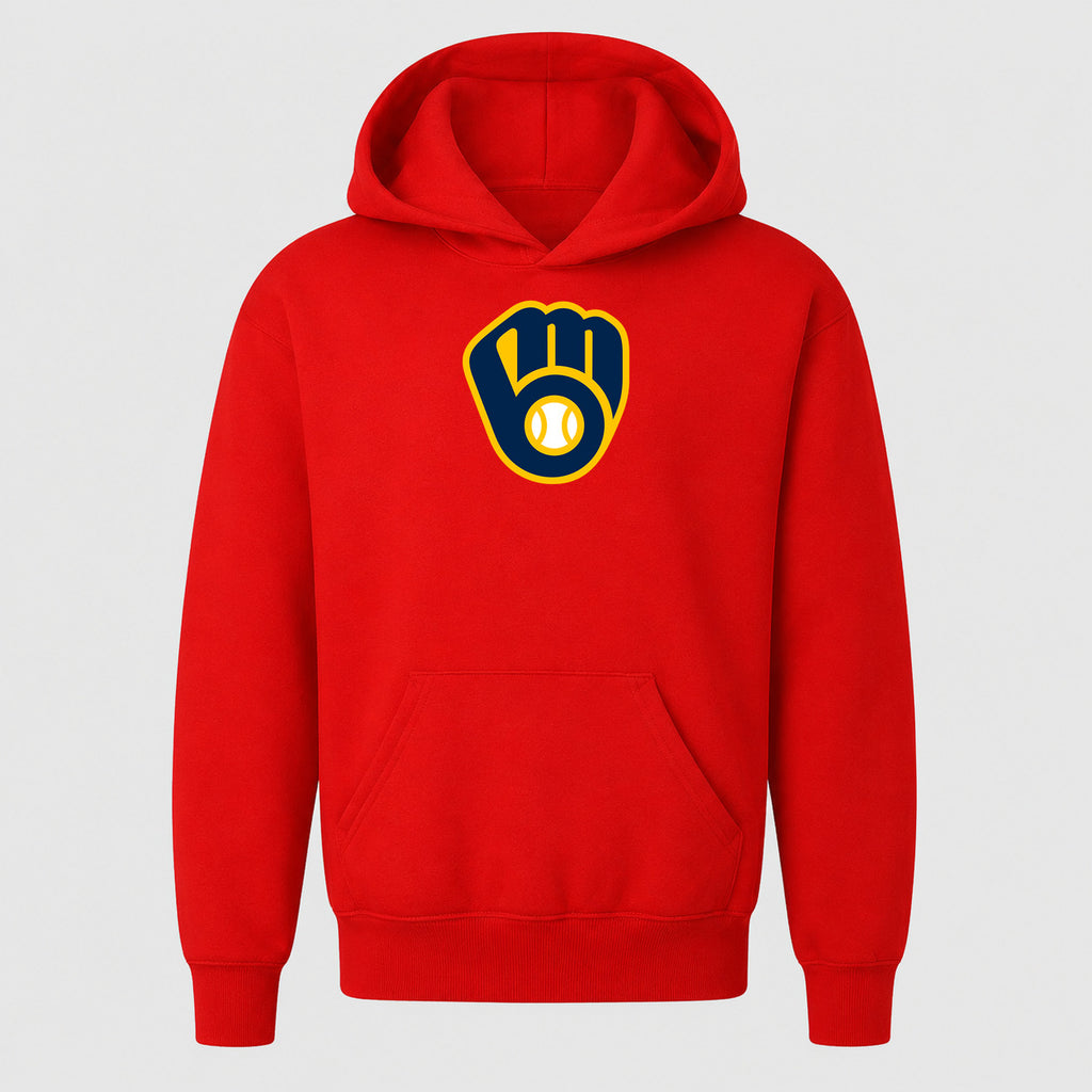 Youth Milwaukee Brewers Pullover Hoodie - Red