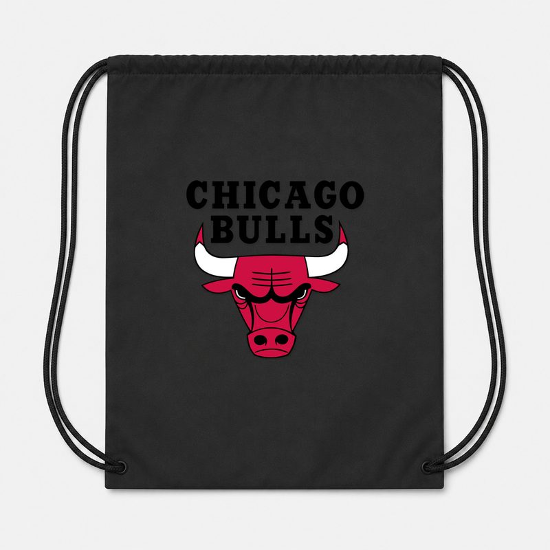 Chicago Bulls Black Drawstring Bag - Black