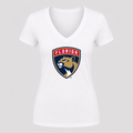 Women's Florida Panthers V Neck T-Shirt in white