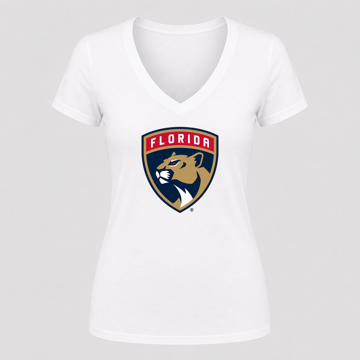 Women's Florida Panthers V Neck T-Shirt in white