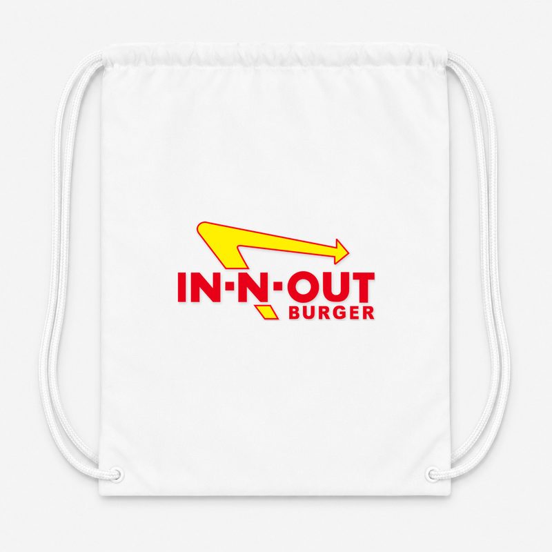 In N Out Burger Drawstring Bag - White